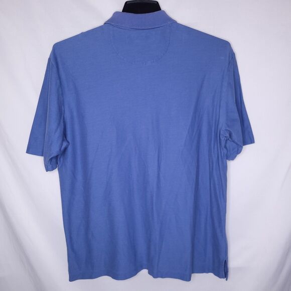 Tommy Bahama Polo Shirt Mens Large Blue Silk Cotton Blend - Picture 5 of 10